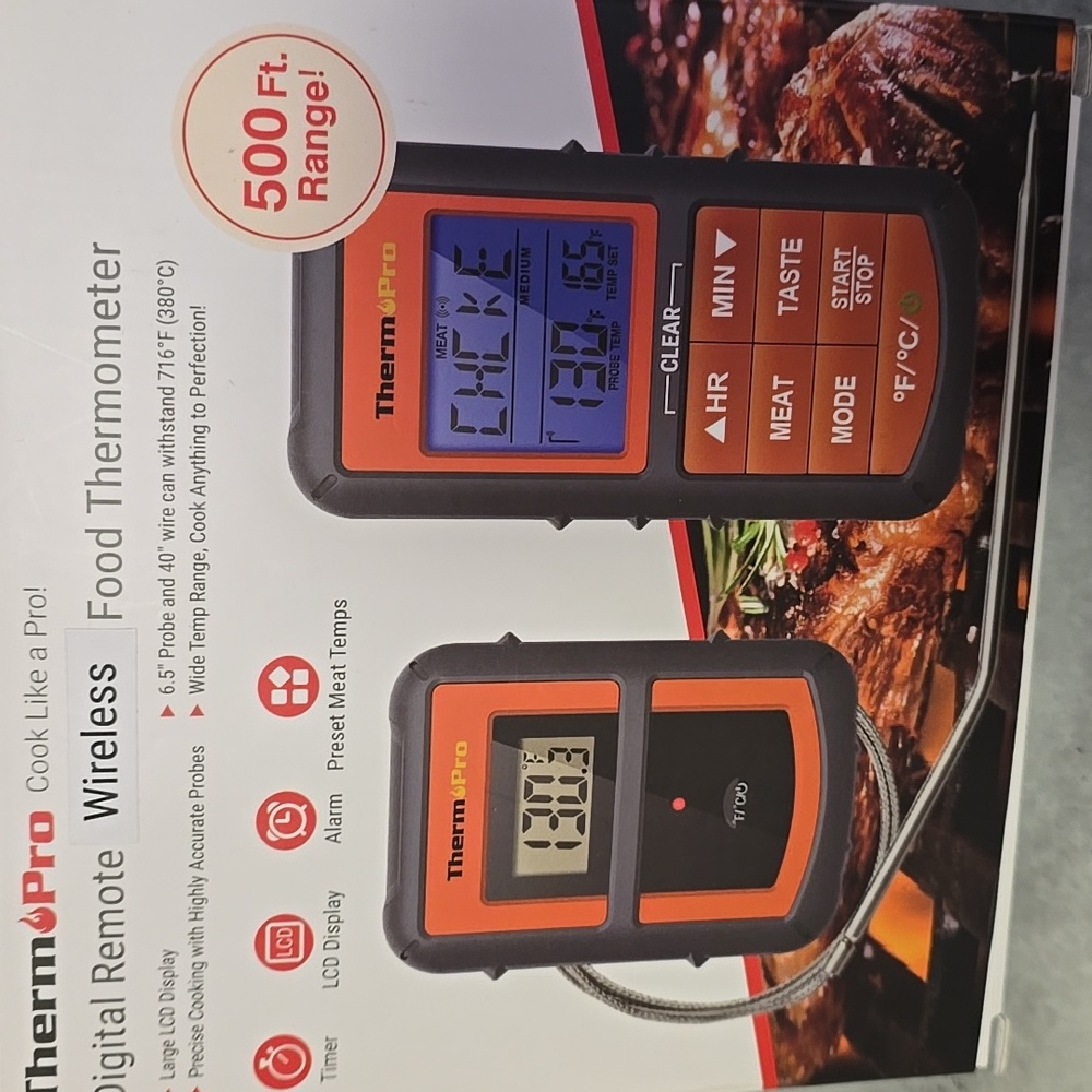 THERM PRO DIGITAL REMOTE WIRELESS FOOD THERMOMETER